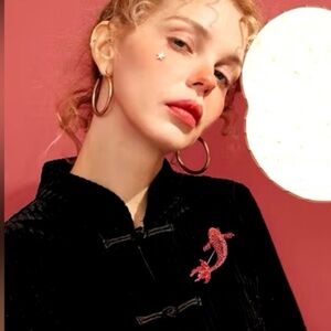 Betsey Johnson Red Fish Brooch Pin